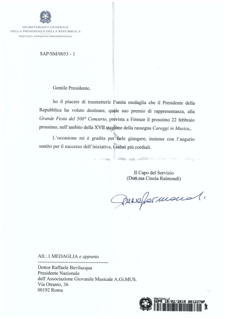 medaglia presidente